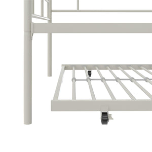 RealRooms Praxis Metal Daybed with Trundle - White - Twin