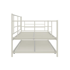 RealRooms Praxis Metal Daybed with Trundle - White - Twin