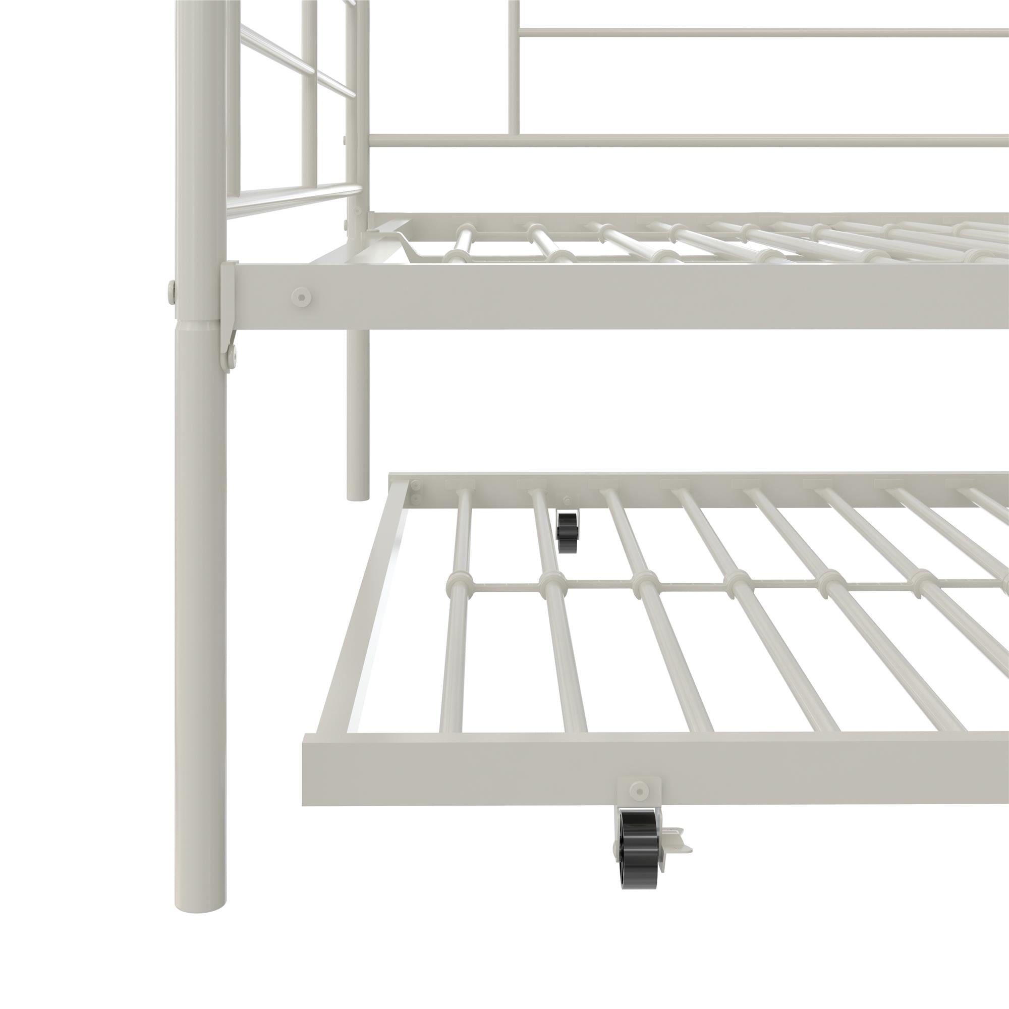 RealRooms Praxis Metal Daybed with Trundle - White - Full