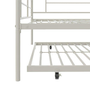 RealRooms Praxis Metal Daybed with Trundle - White - Full