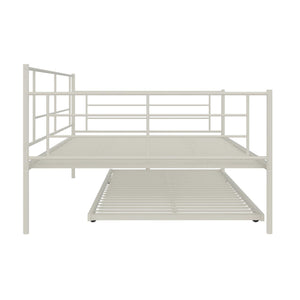 RealRooms Praxis Metal Daybed with Trundle - White - Full