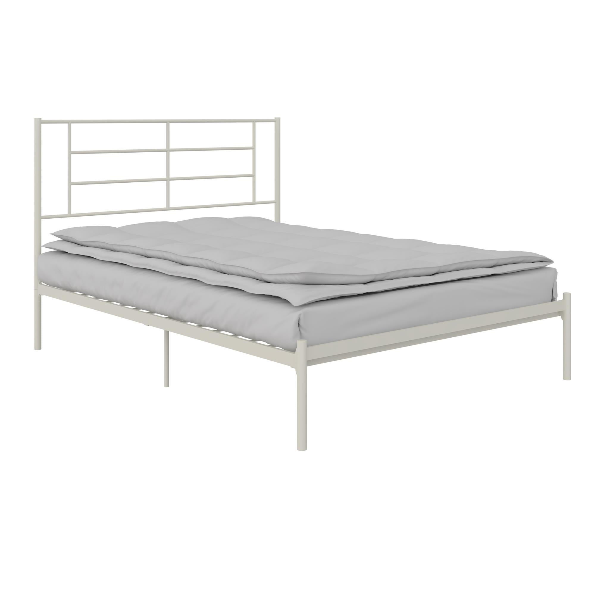 RealRooms Praxis Metal Bed - White - Queen