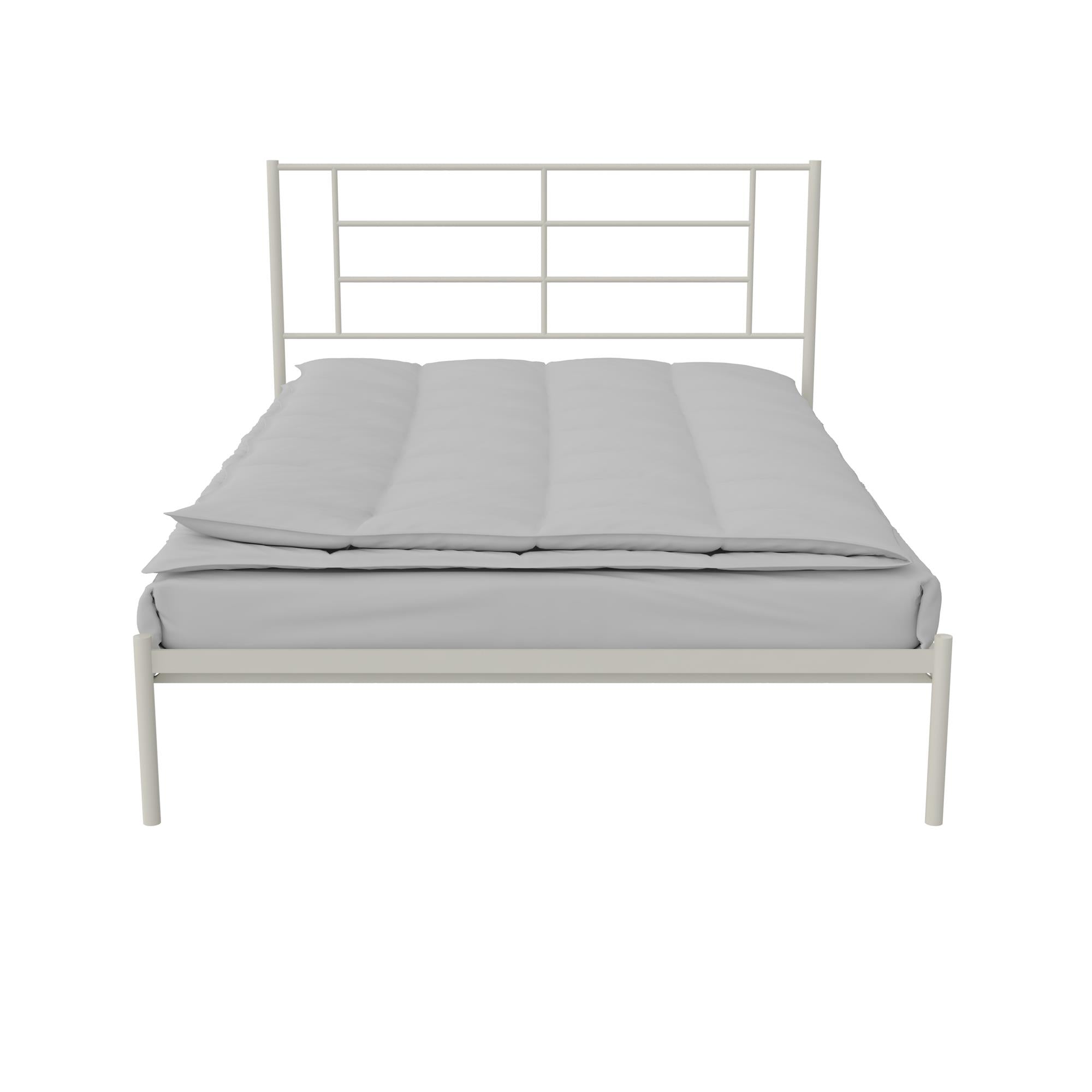 RealRooms Praxis Metal Bed - White - Queen
