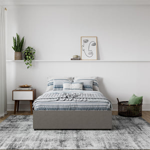 DHP Maven Bed Frame with Storage - Grey Linen - Full