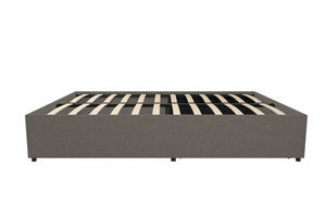 DHP Maven Bed Frame with Storage - Grey Linen - Queen