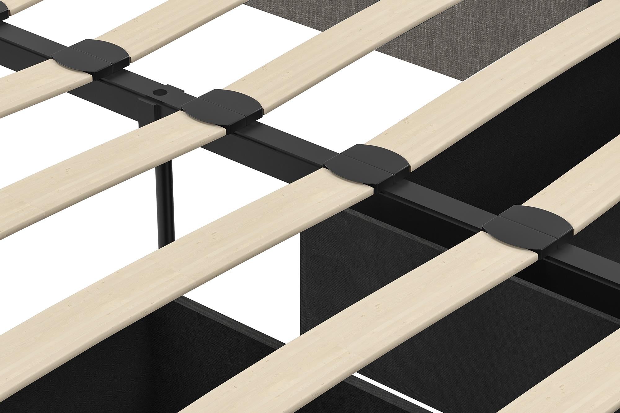 DHP Maven Bed Frame with Storage - Grey Linen - Queen