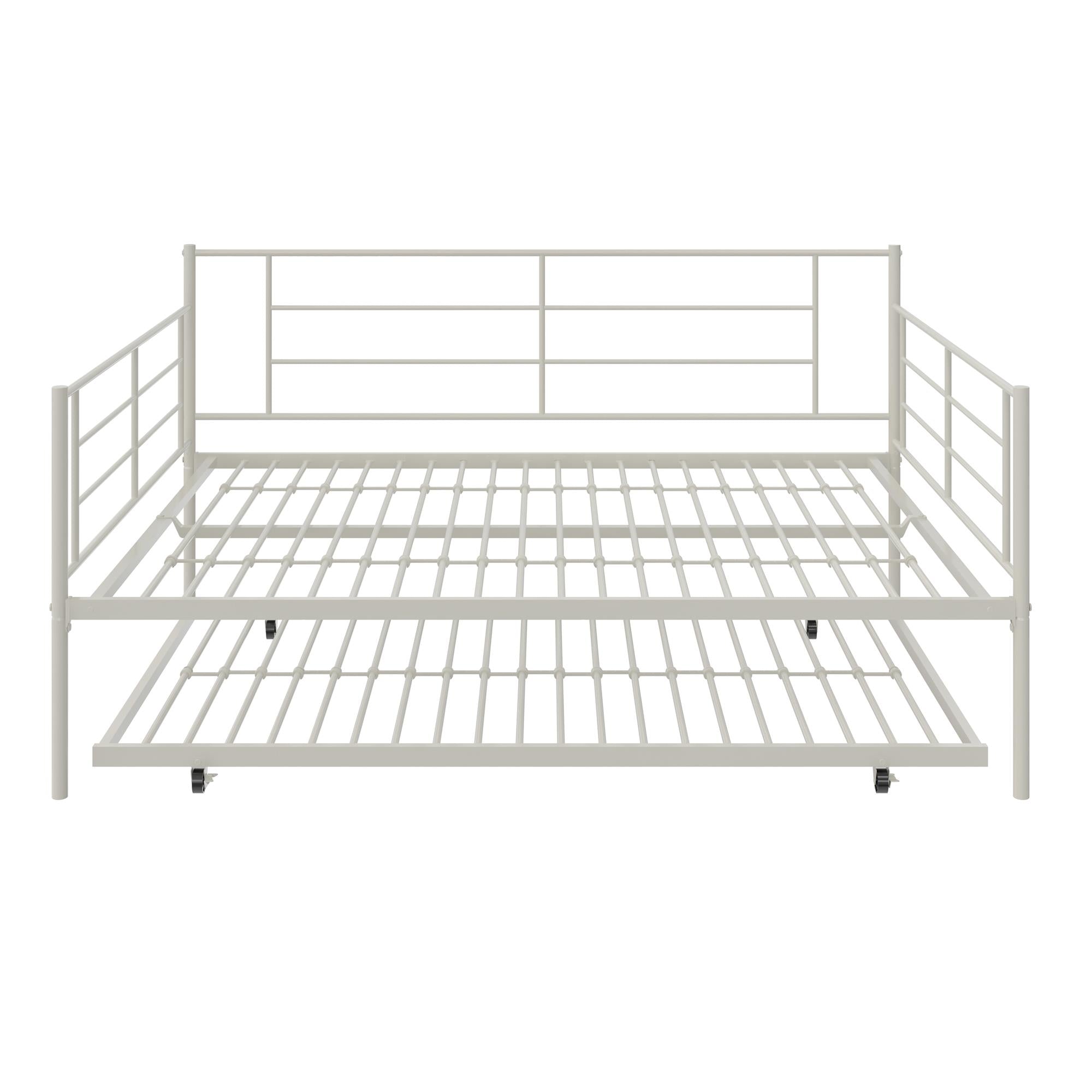 RealRooms Praxis Metal Daybed with Trundle - White - Full
