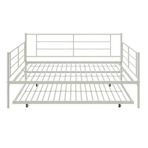 RealRooms Praxis Metal Daybed with Trundle - White - Full