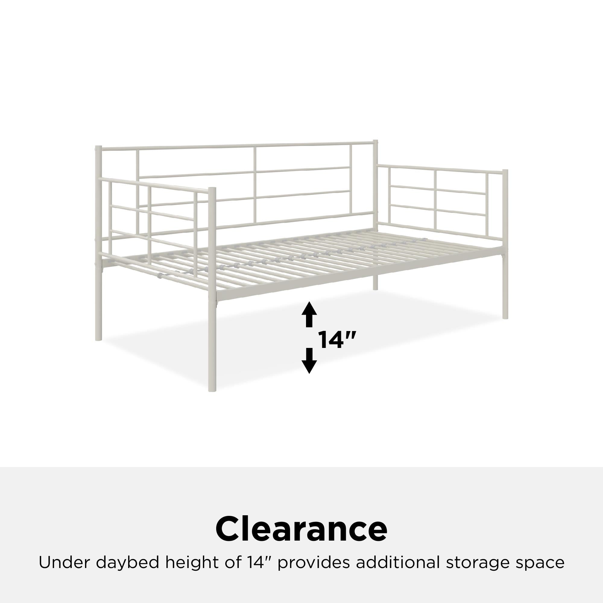 RealRooms Praxis Metal Daybed - White - Twin