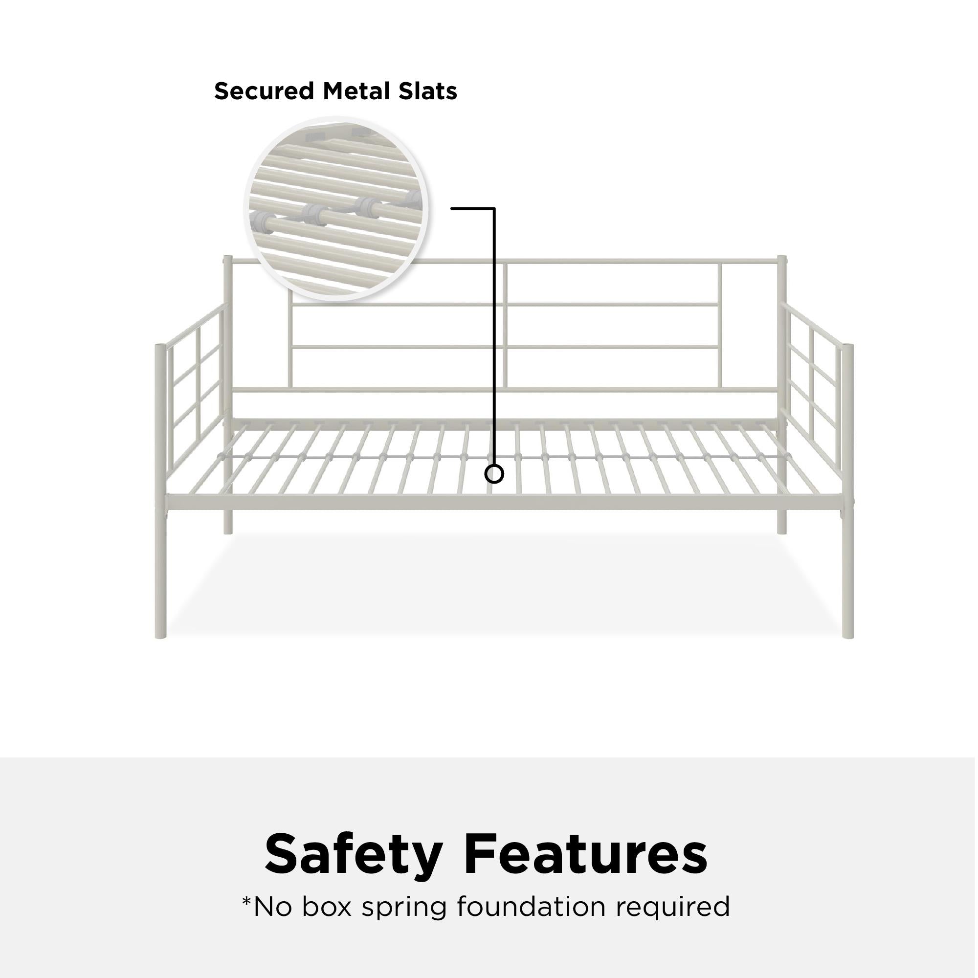 RealRooms Praxis Metal Daybed - White - Twin
