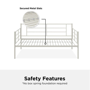 RealRooms Praxis Metal Daybed - White - Twin