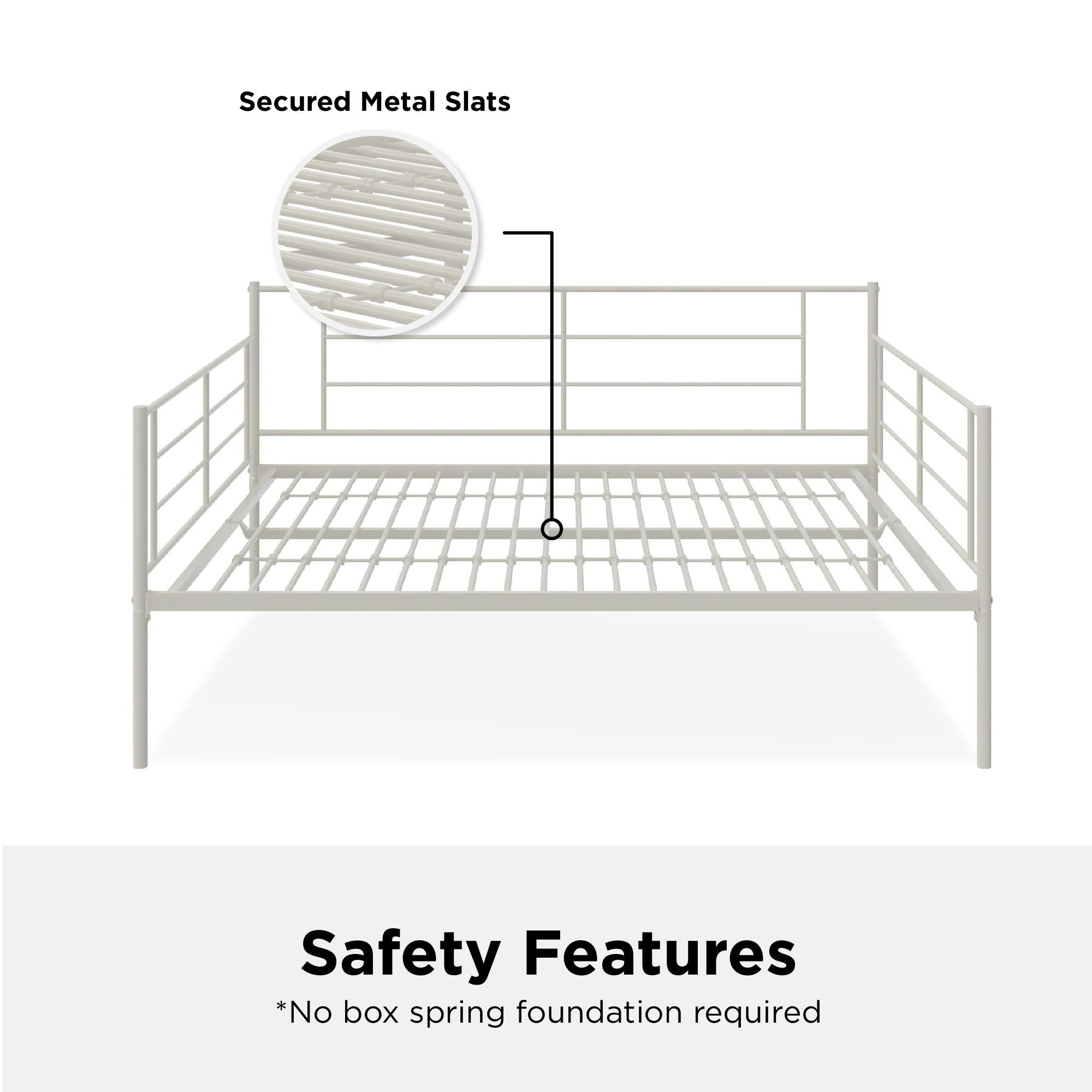 RealRooms Praxis Metal Daybed - White - Full