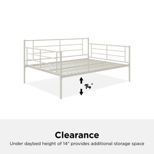 RealRooms Praxis Metal Daybed - White - Full