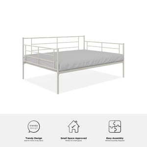 RealRooms Praxis Metal Daybed - White - Full