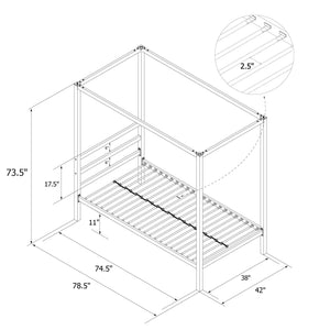 DHP Modern Metal Canopy Bed - Gold - Twin