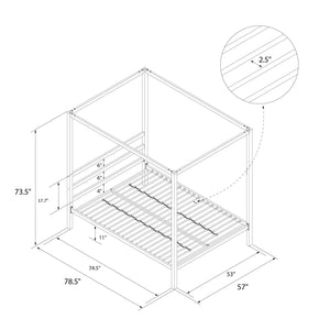 DHP Modern Metal Canopy Bed - Gold - Full