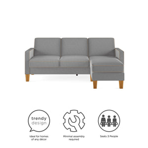 Novogratz Bowen Sectional Sofa - Gray
