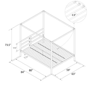 DHP Modern Metal Canopy Bed - Gold - Queen