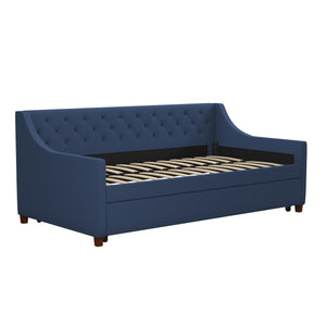 Novogratz Her Majesty Daybed and Trundle - Blue Linen - Twin