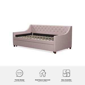 Novogratz Her Majesty Daybed and Trundle - Light Pink - Twin