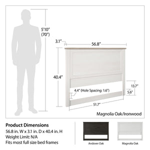 Ameriwood Home Hillview Full Headboard - Ivory Oak