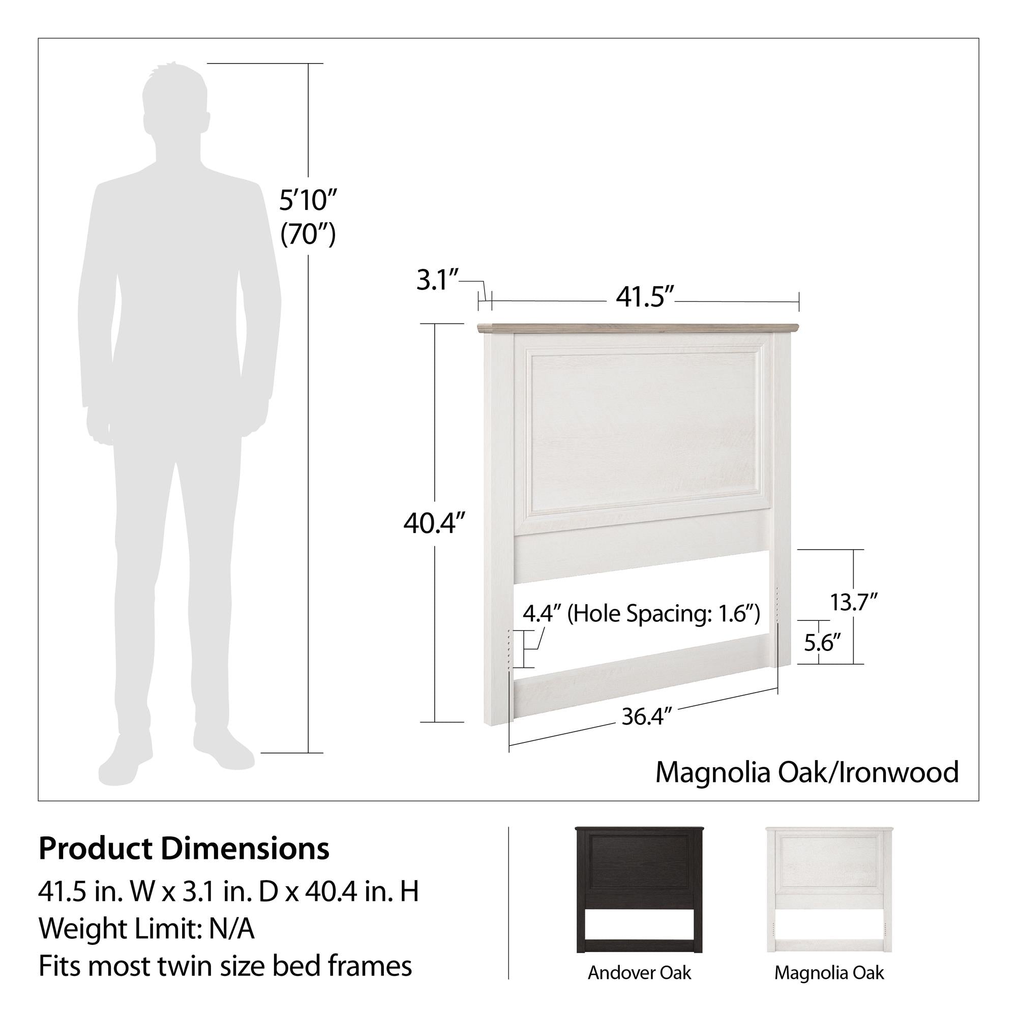 Ameriwood Home Hillview Twin Headboard - Ivory Oak