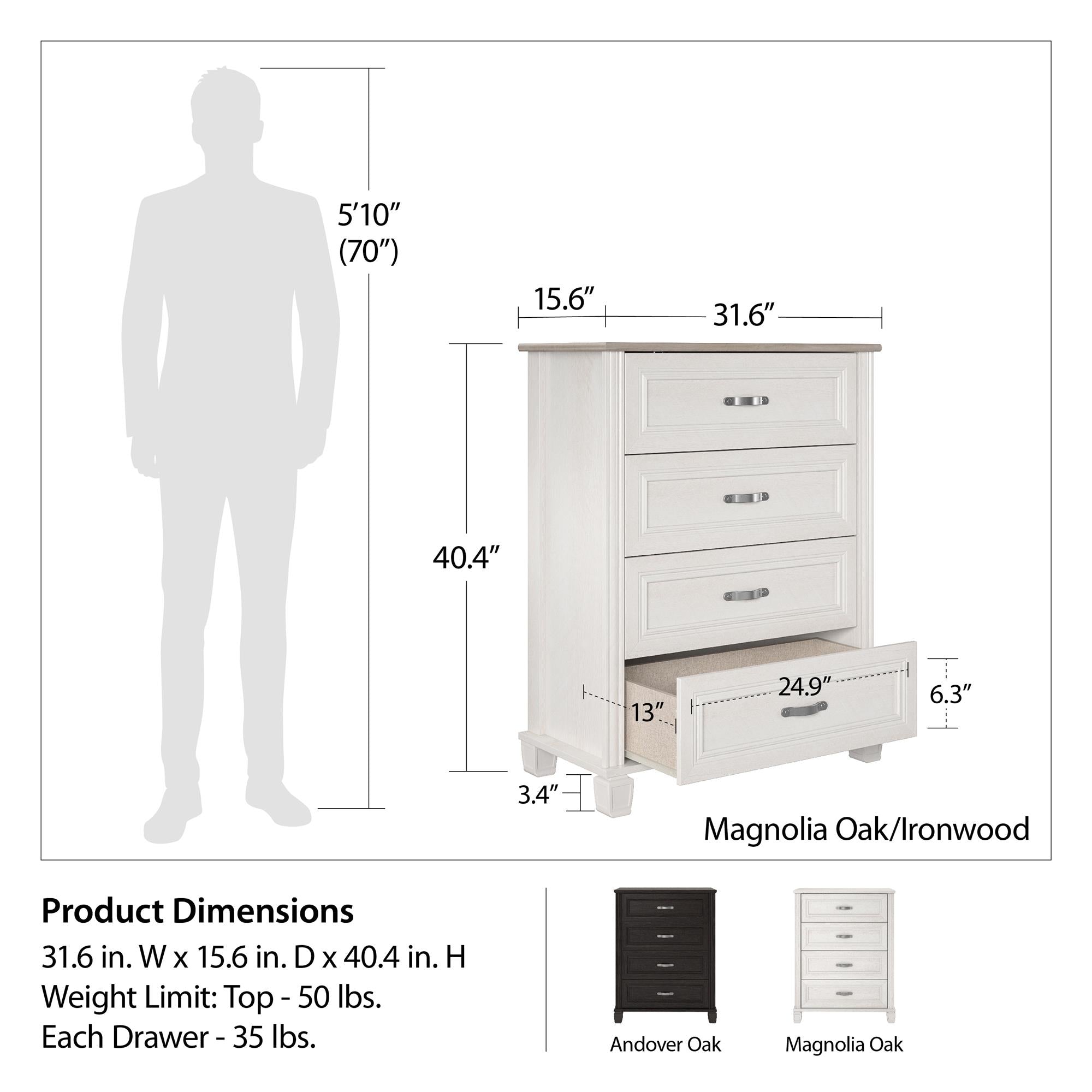 Ameriwood Home Hillview 4 Drawer Dresser - Espresso