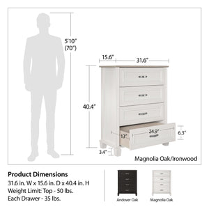 Ameriwood Home Hillview 4 Drawer Dresser - Espresso