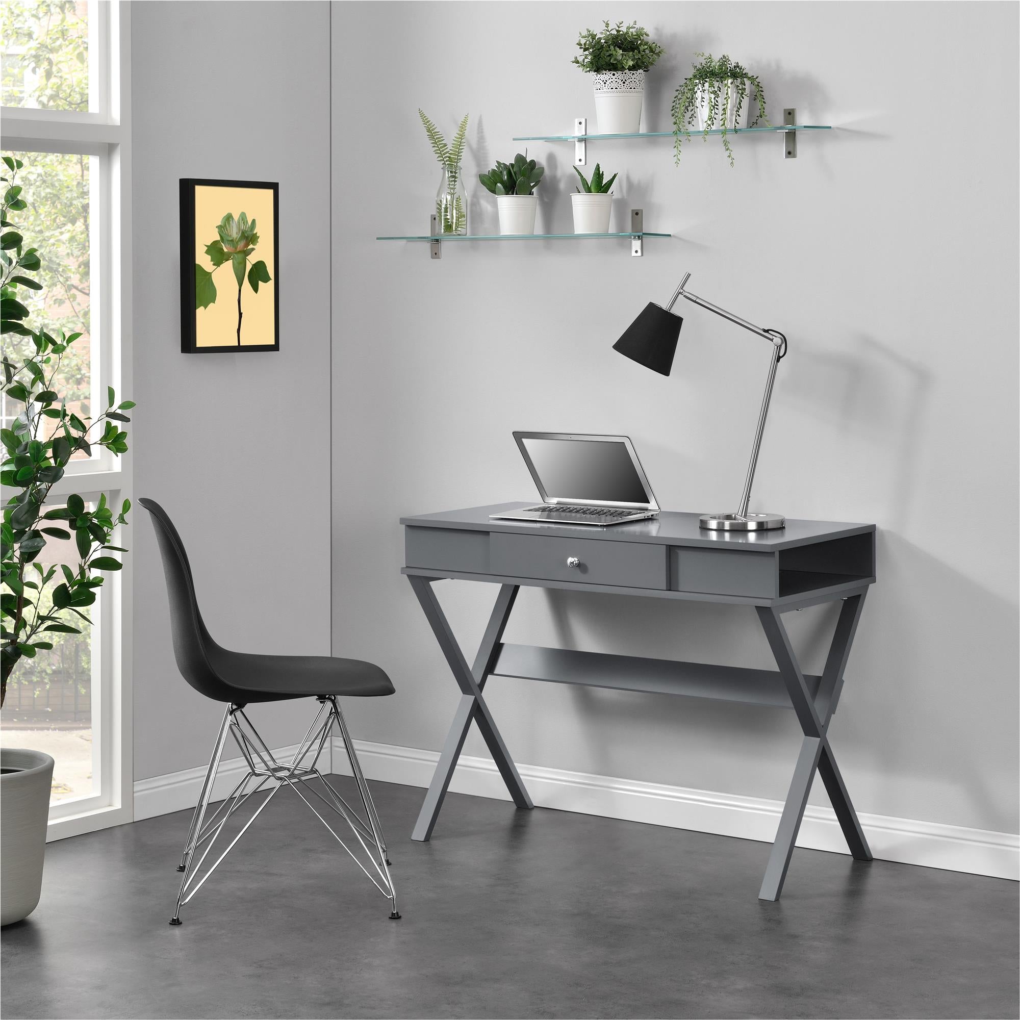 Paxton Campaign Computer Desk, Graphite Gray - Graphite Grey