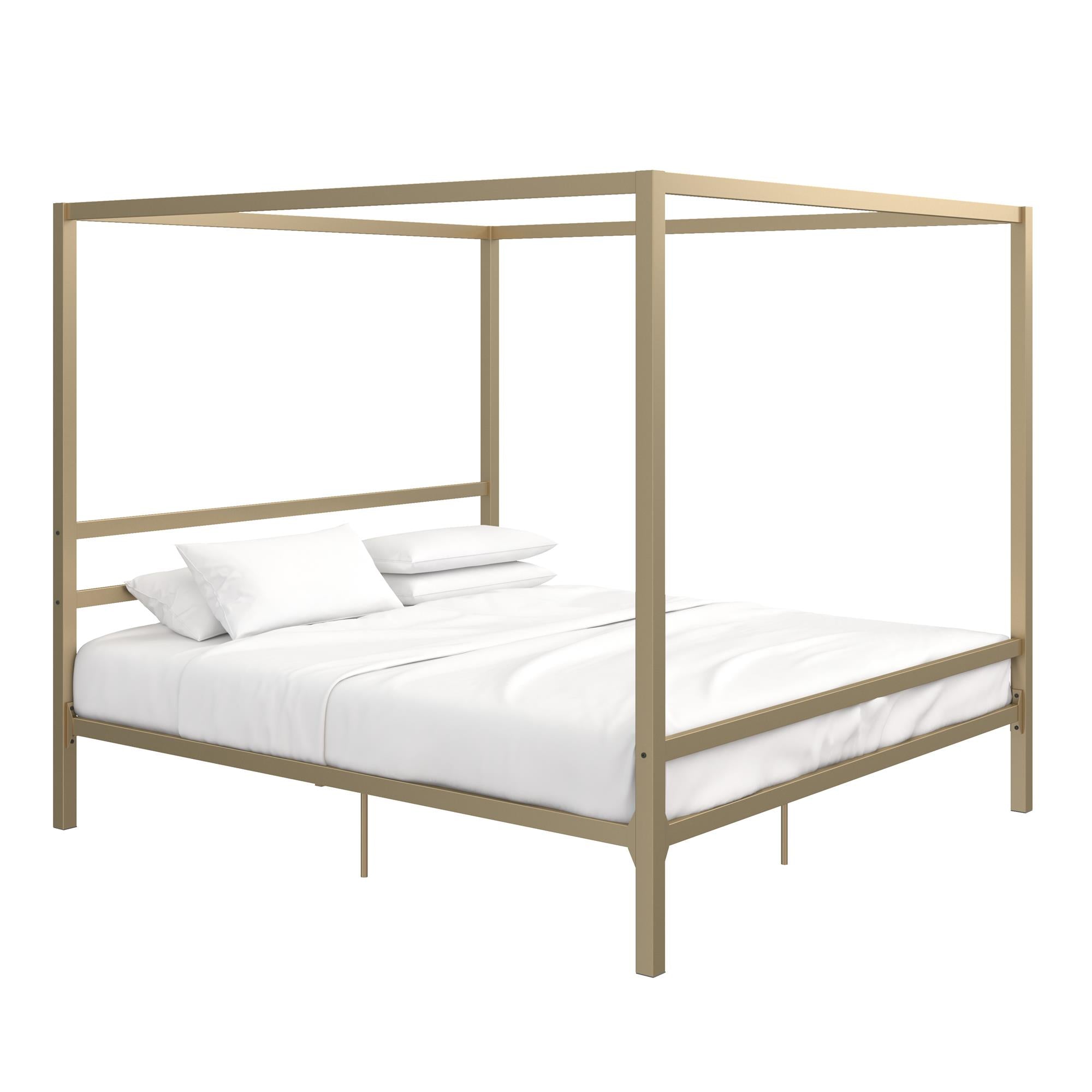 DHP Modern Metal Canopy Bed - Gold - King