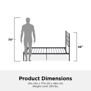 RealRooms Praxis Metal Bed - Black - Twin