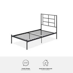 RealRooms Praxis Metal Bed - Black - Twin