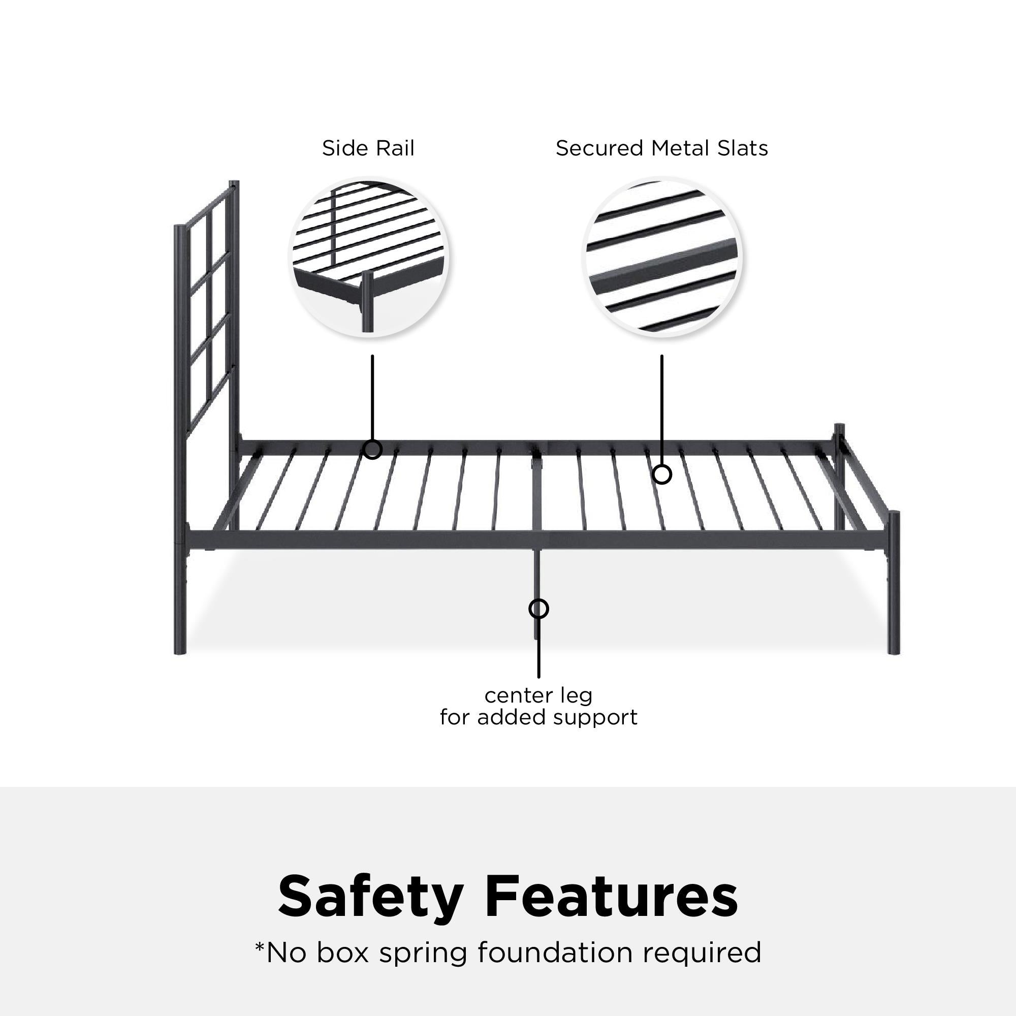 RealRooms Praxis Metal Bed - Black - Twin