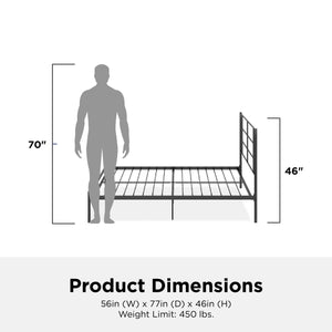 RealRooms Praxis Metal Bed - Black - Full