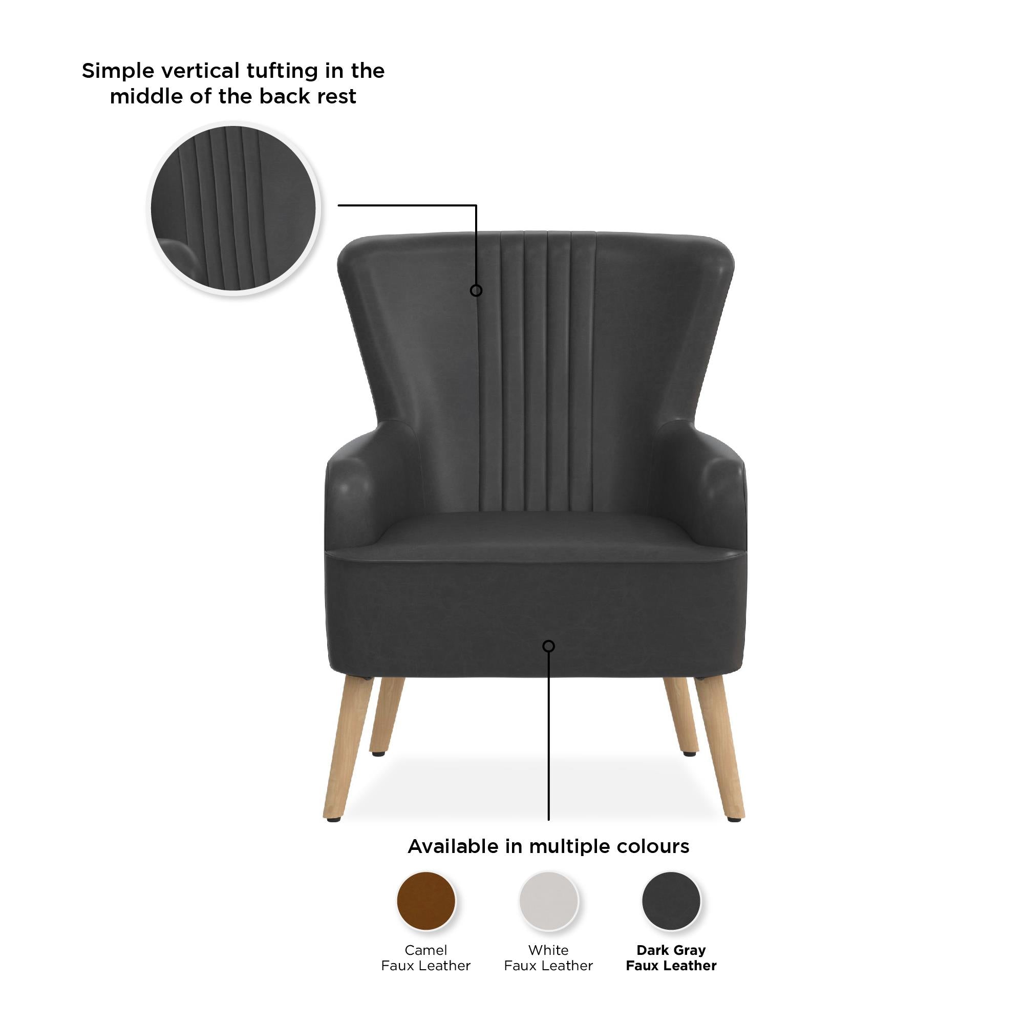 DHP Wynn Accent Chair - Dark Gray