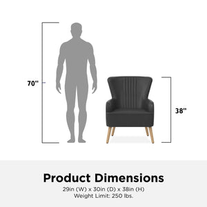 DHP Wynn Accent Chair - Dark Gray