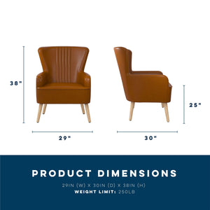 Novogratz William Accent Chair - Camel Faux Leather