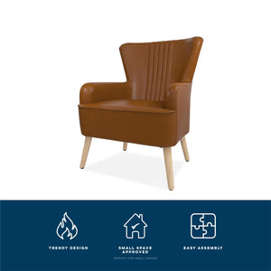 Novogratz William Accent Chair - Camel Faux Leather