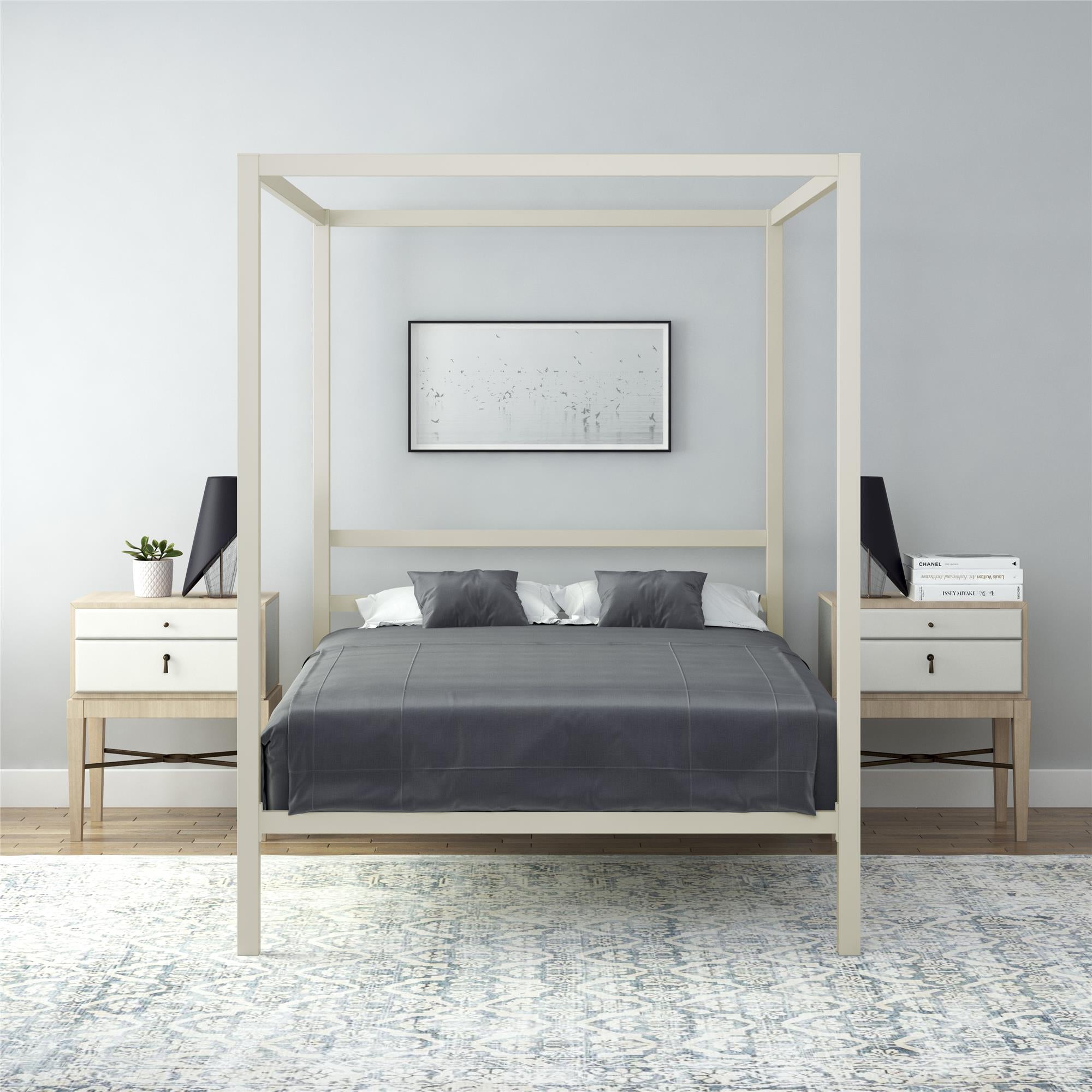 DHP Modern Metal Canopy Bed - White - Full