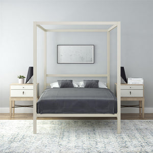 DHP Modern Metal Canopy Bed - White - Full