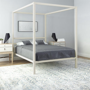 DHP Modern Metal Canopy Bed - White - Full