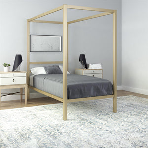 DHP Modern Metal Canopy Bed - Gold - Twin