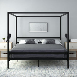 DHP Modern Metal Canopy Bed - Black - King