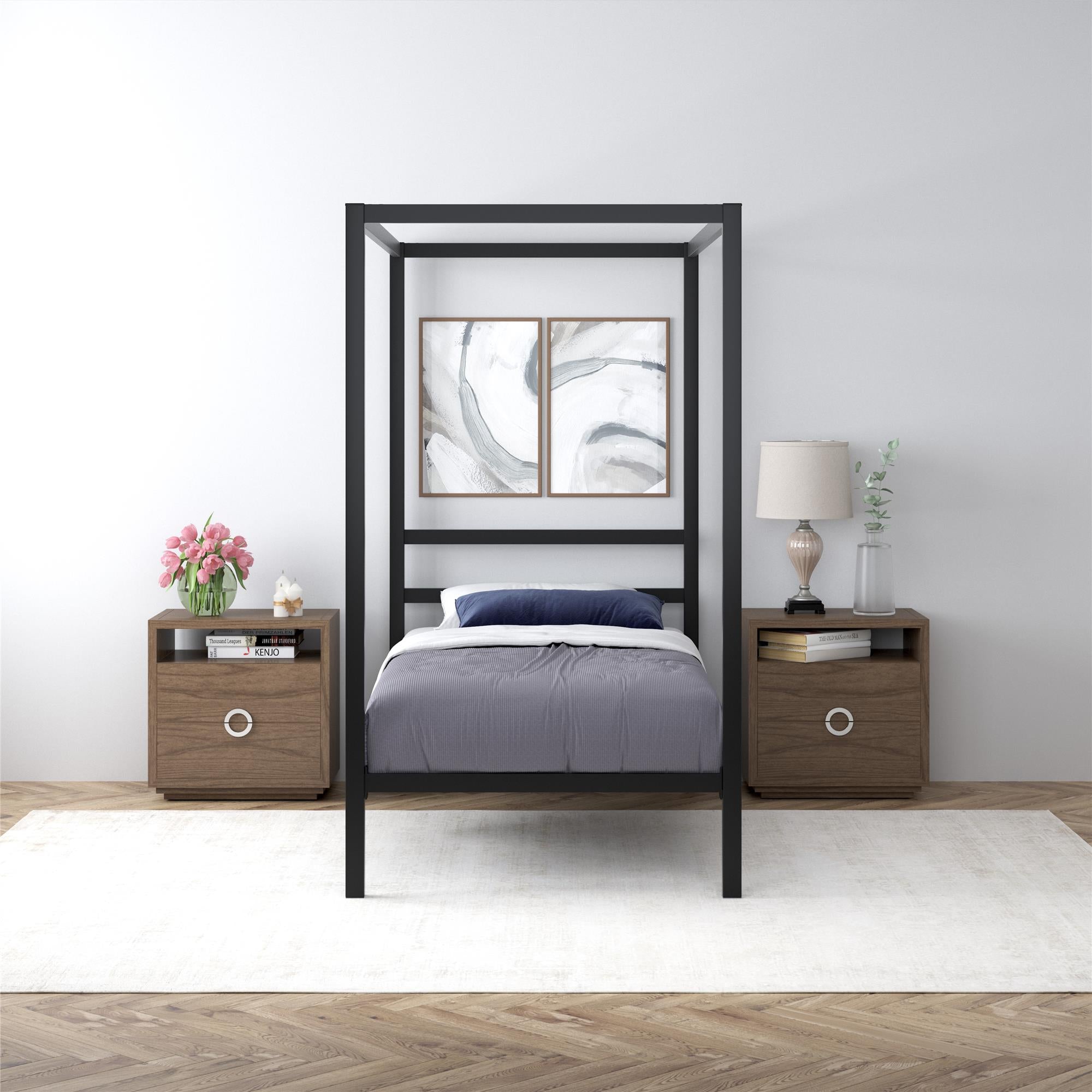DHP Modern Metal Canopy Bed - Black - Twin