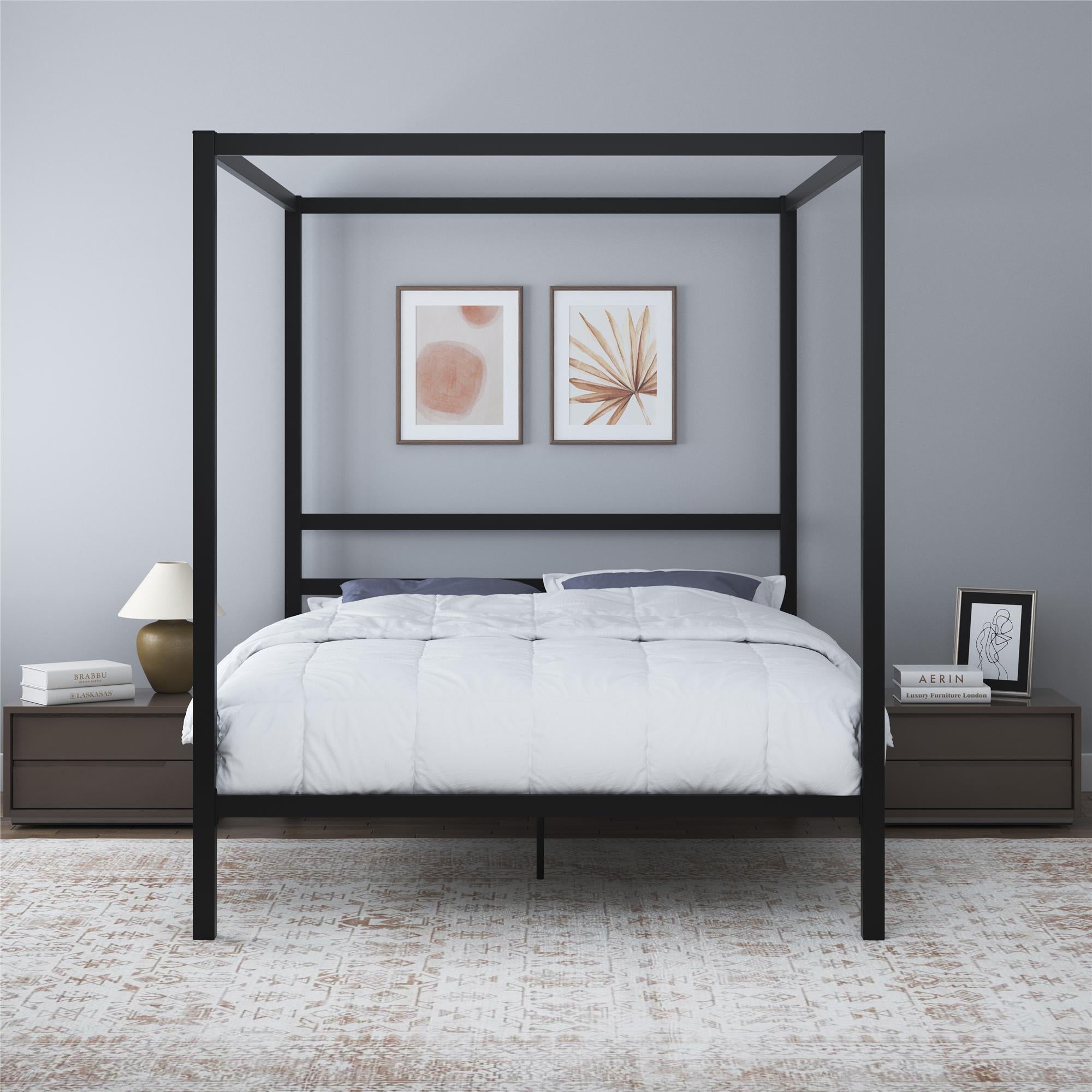 DHP Modern Metal Canopy Bed - Black - Queen