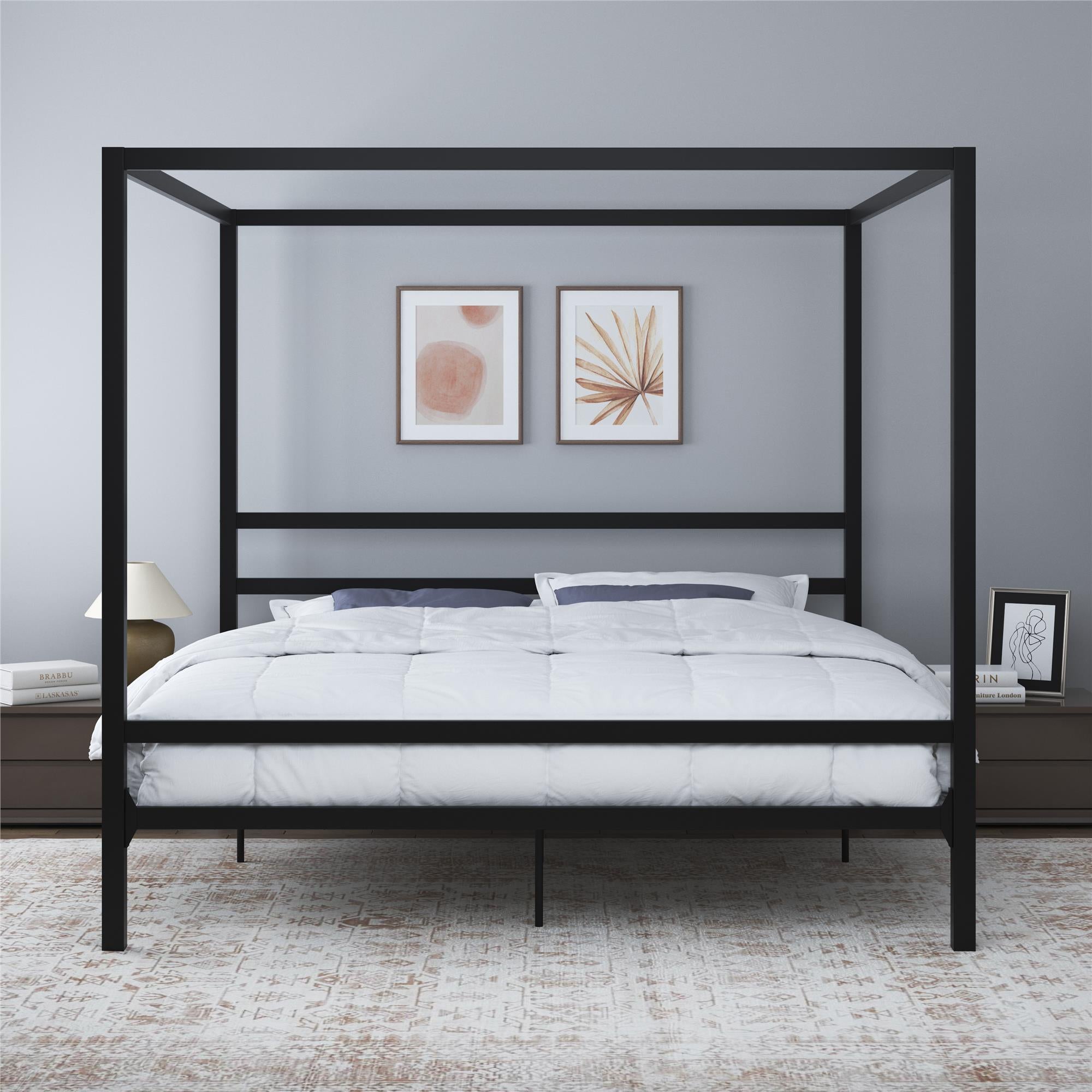 DHP Modern Metal Canopy Bed - Black - King