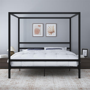 DHP Modern Metal Canopy Bed - Black - King