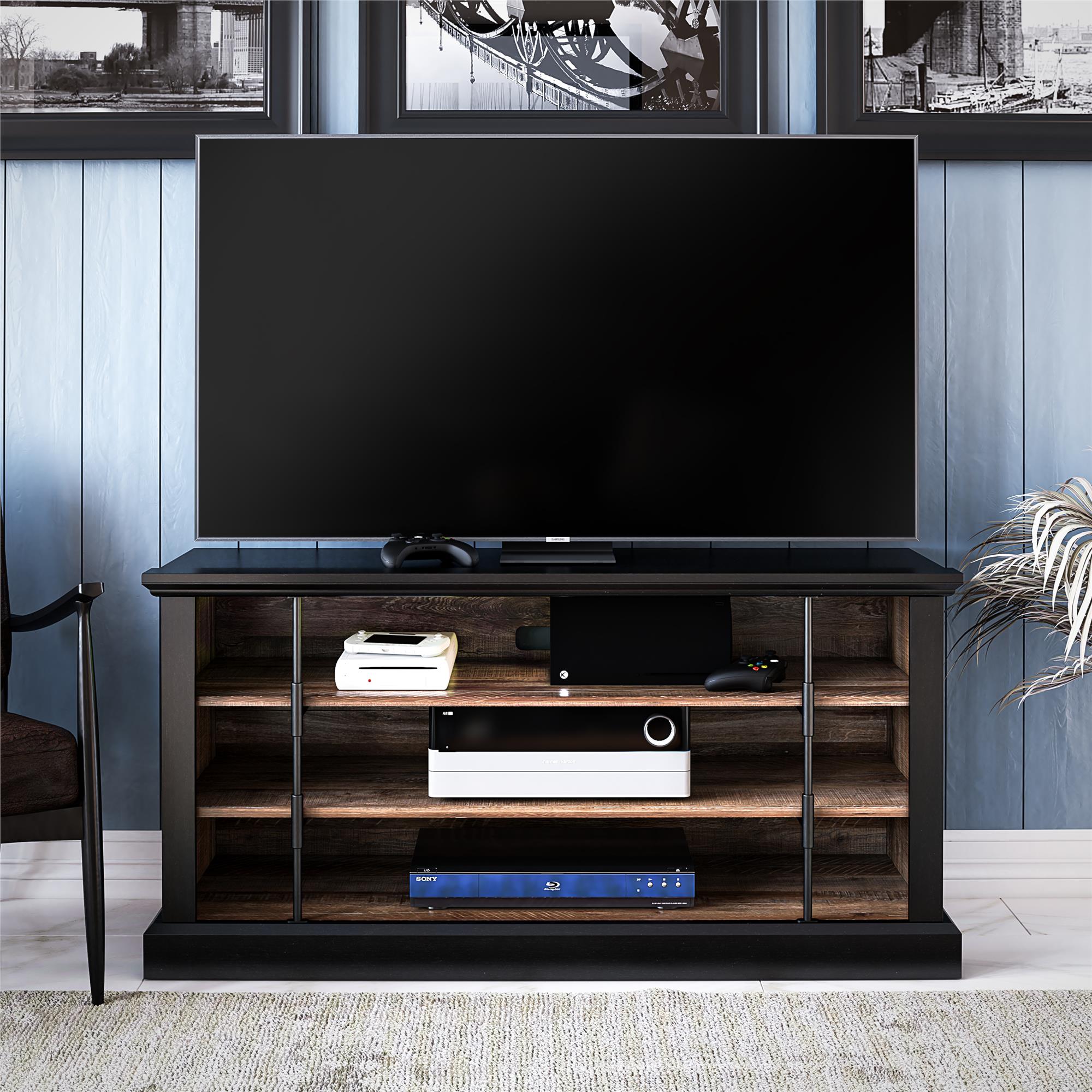 Ameriwood Home Hoffman Rustic Two-Toned TV Stand for TVs up to 50" - Black