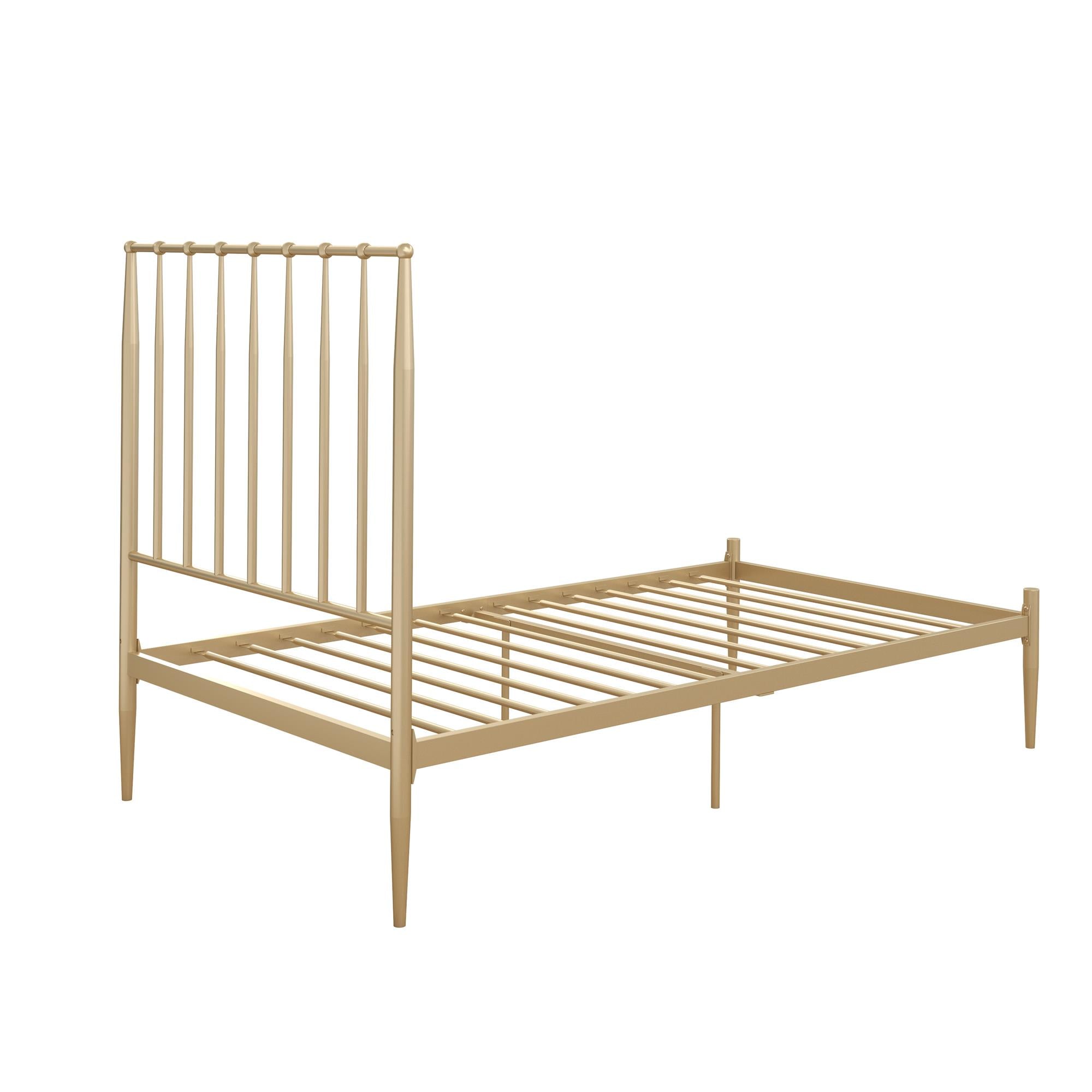DHP Giulia Modern Metal Bed Frame - Gold - Twin