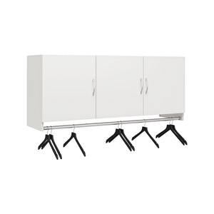 Systembuild Evolution Lory 3 Door Wall Cabinet with Hanging Rod - White